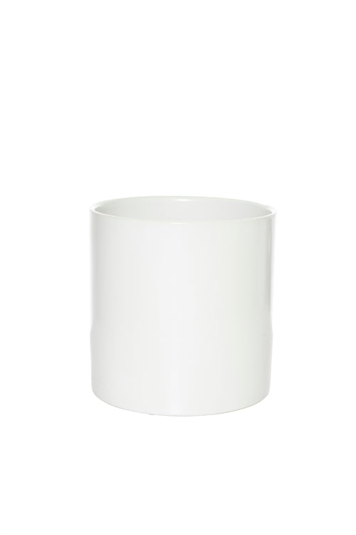 6 inch matte white cylinder ceramic vase