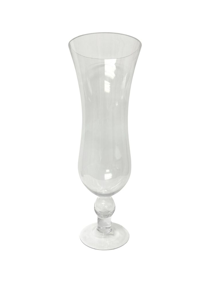 20 inch clear belly pedestal glass vase