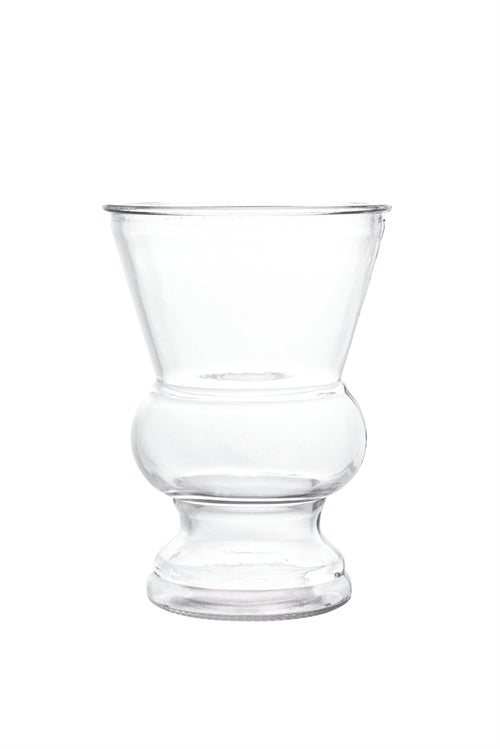 8 inch clear greek glass vase