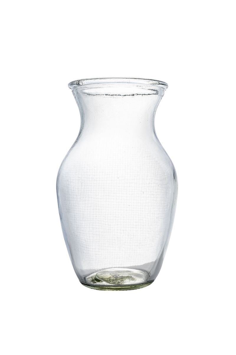 8 inch clear ginger glass vase