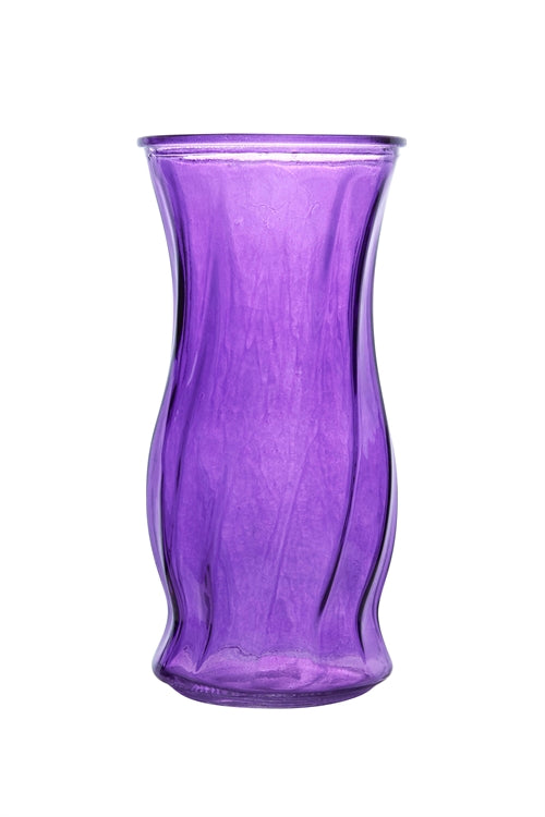 9.5 inch purple illusion glass vase