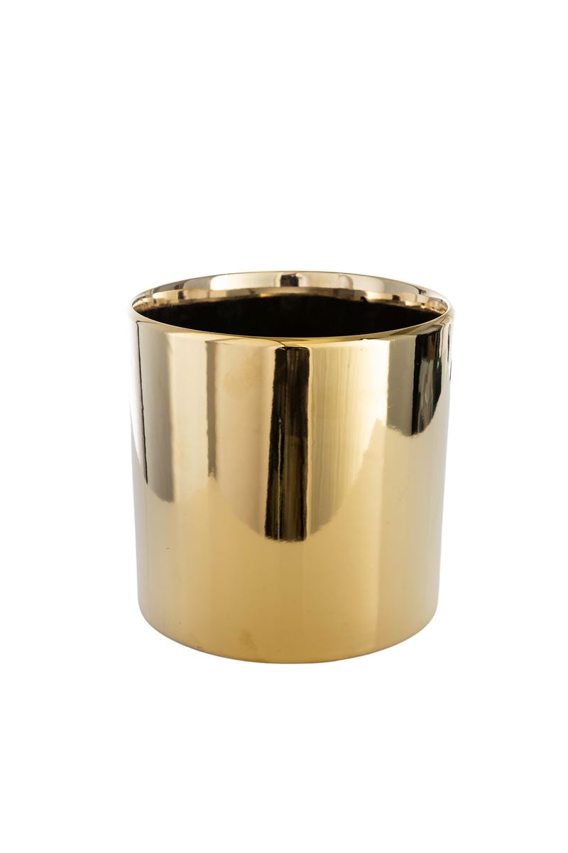6 inch gold cylinder ceramic vase