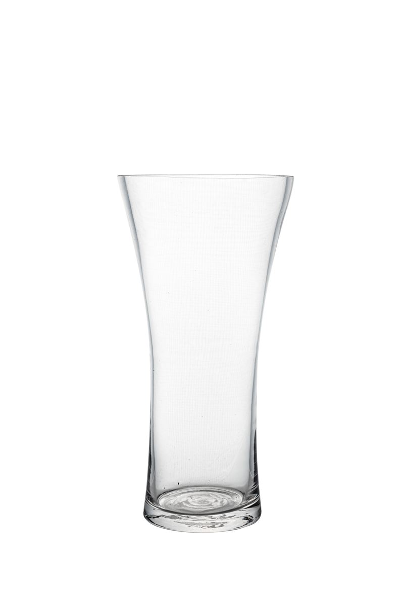 10 inch clear hourglass glass vase