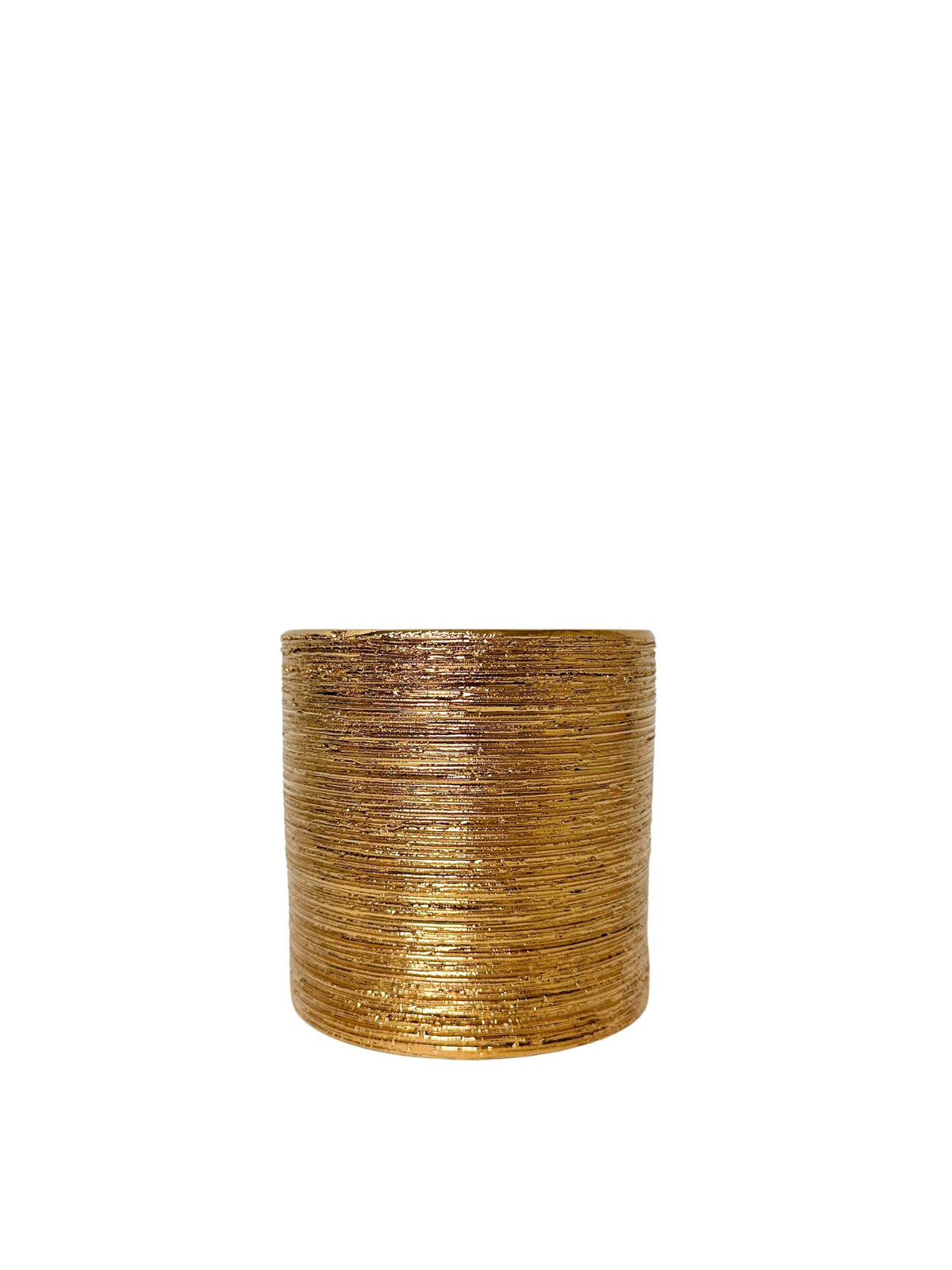 4 inch scratched gold cylinder ceramic vase