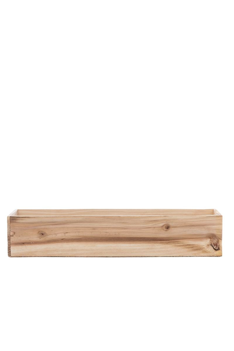 4 inch natural rectangle wooden planter