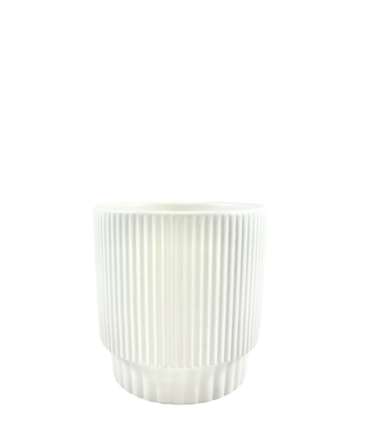 4.75 inch white round ceramic vase