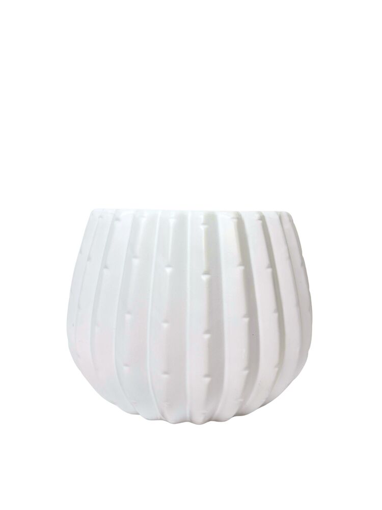 6 inch matte white cactus ceramic vase
