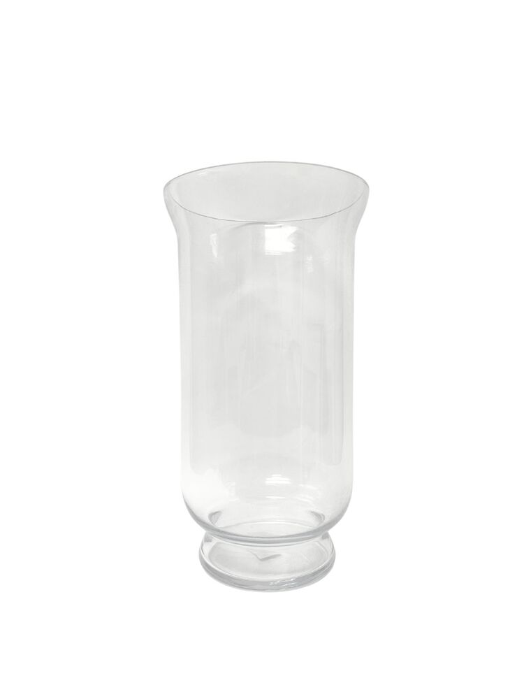 15 inch clear hurricane glass vase