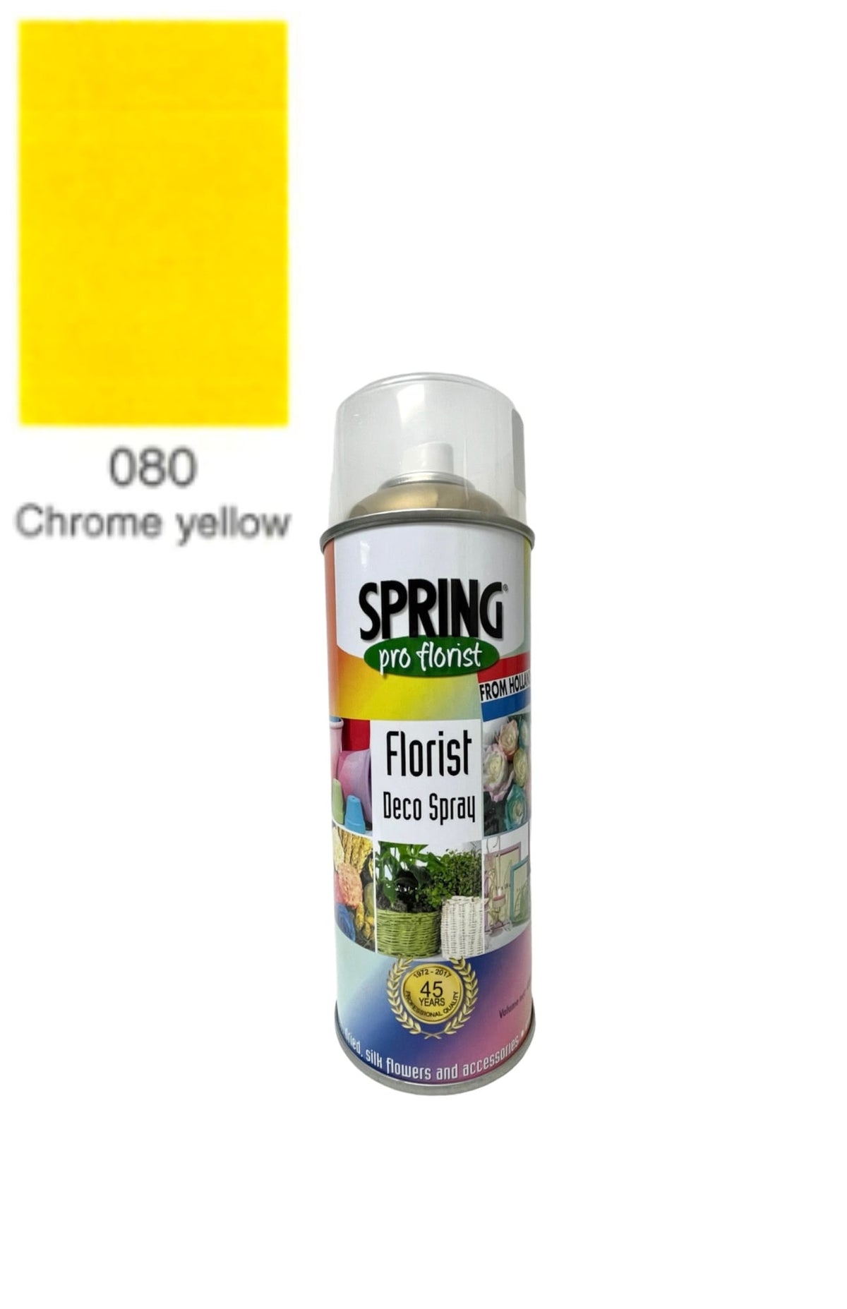080 chrome yellow floral spray color can