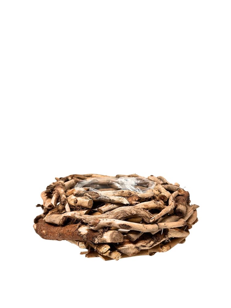 7 inch round wood planter