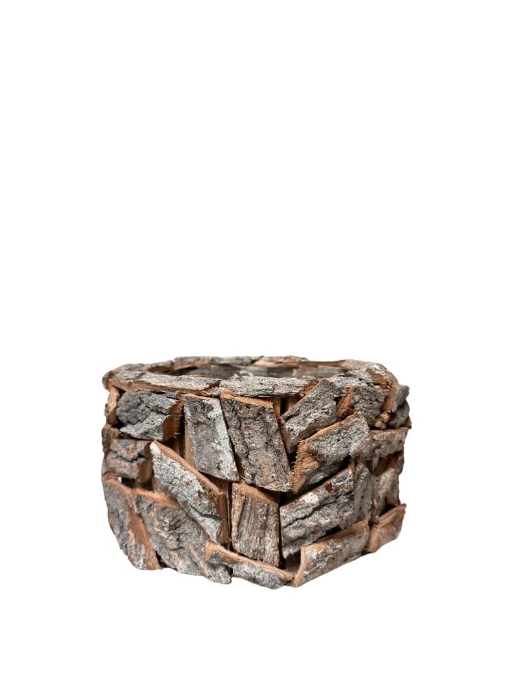 5 inch round wood planter
