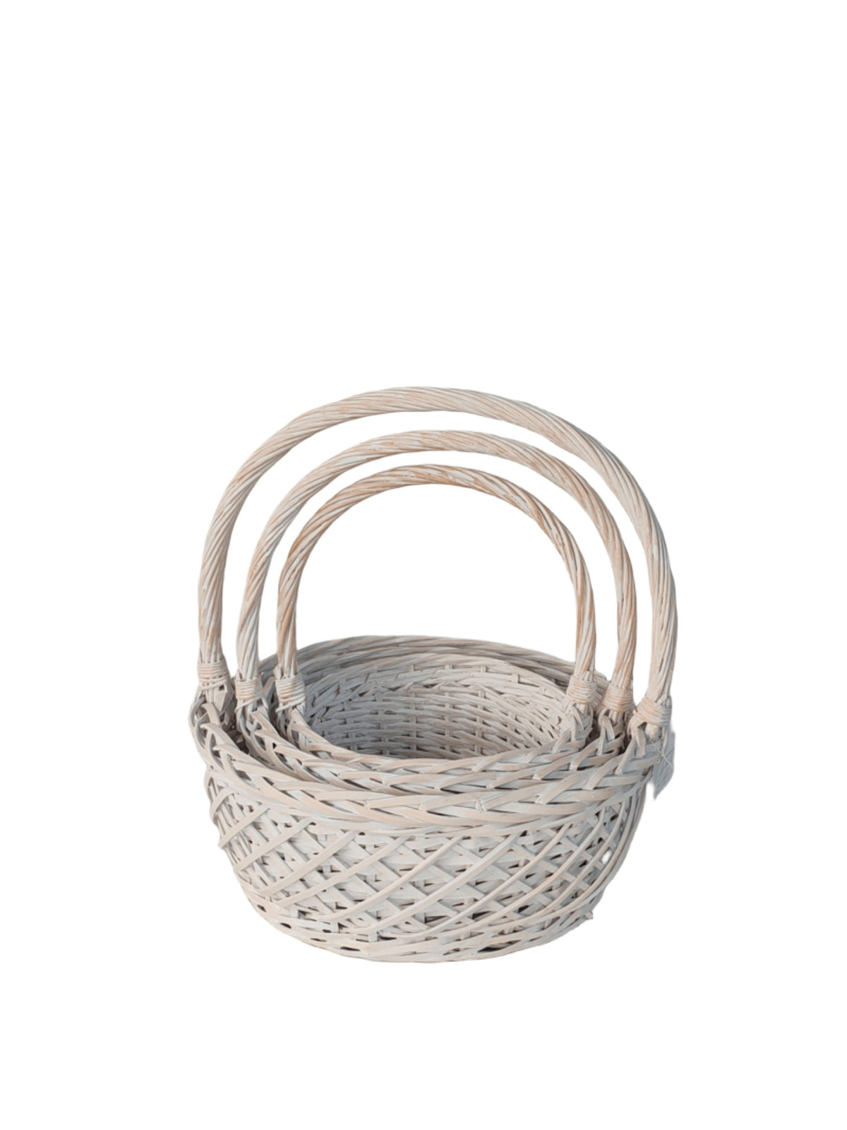 3-piece natural round basket set
