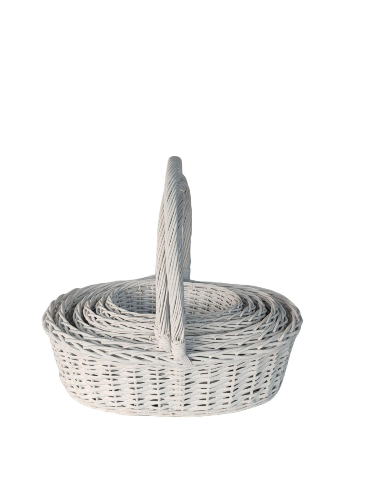 5-piece white oval basket set