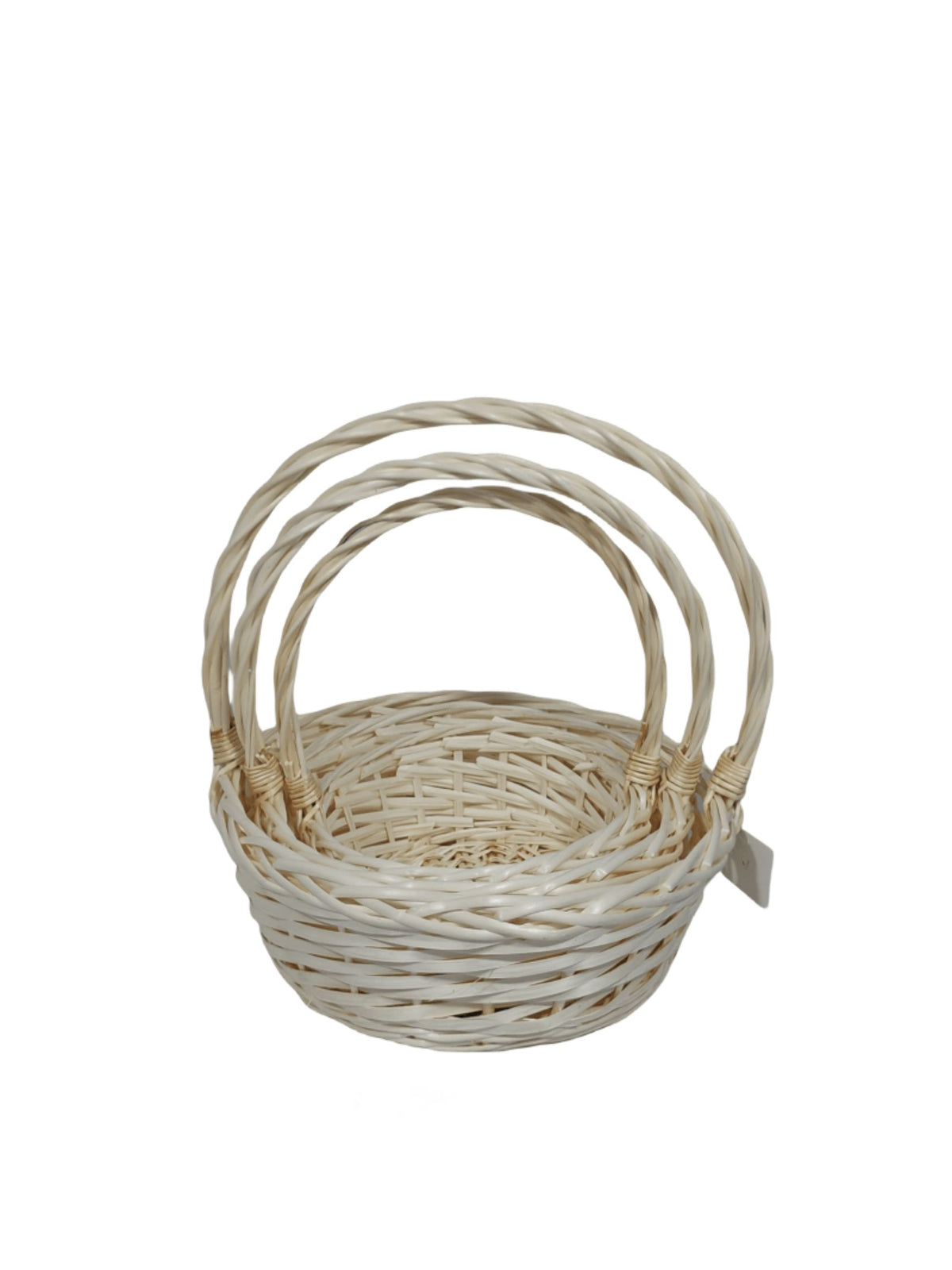 3-piece ivory round basket set