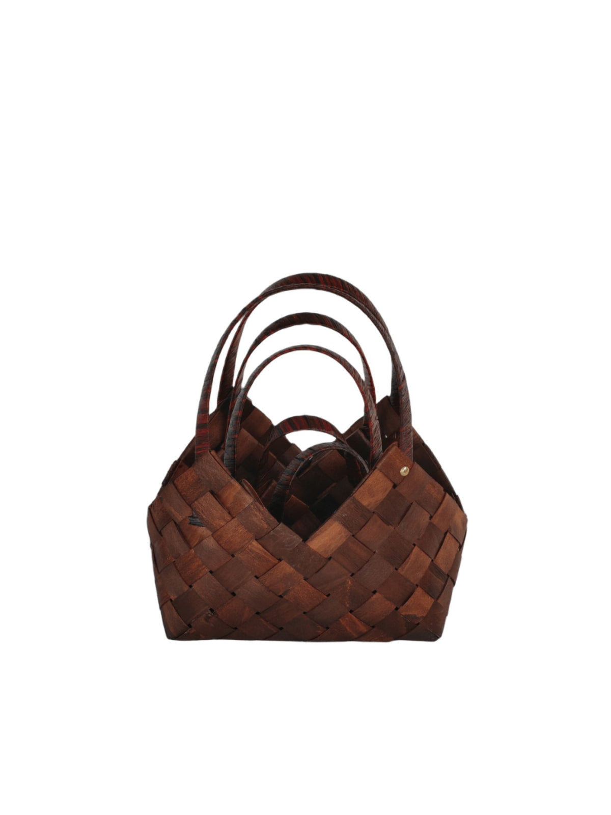 3-piece dark brown bag basket set