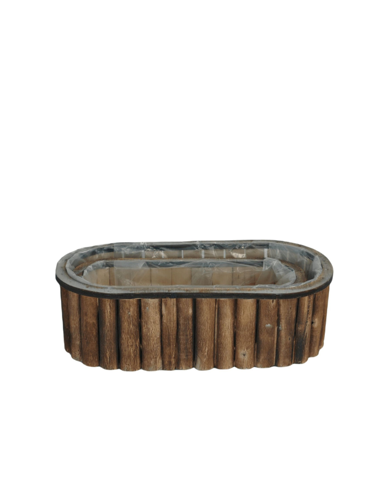 2-piece oval wooden box set