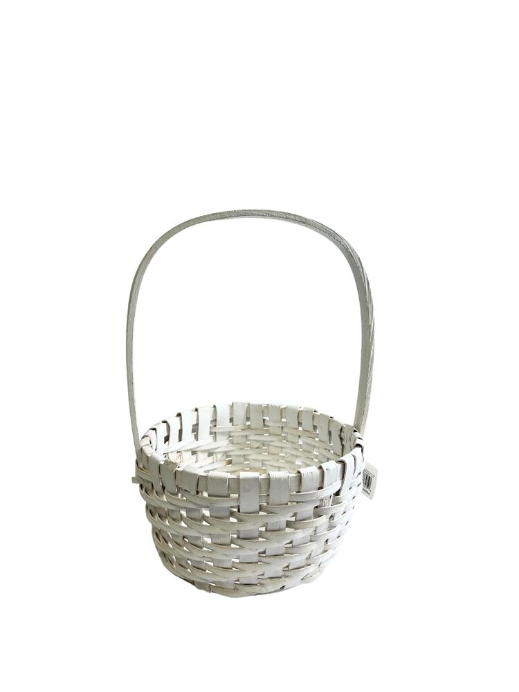 8 inch white round basket