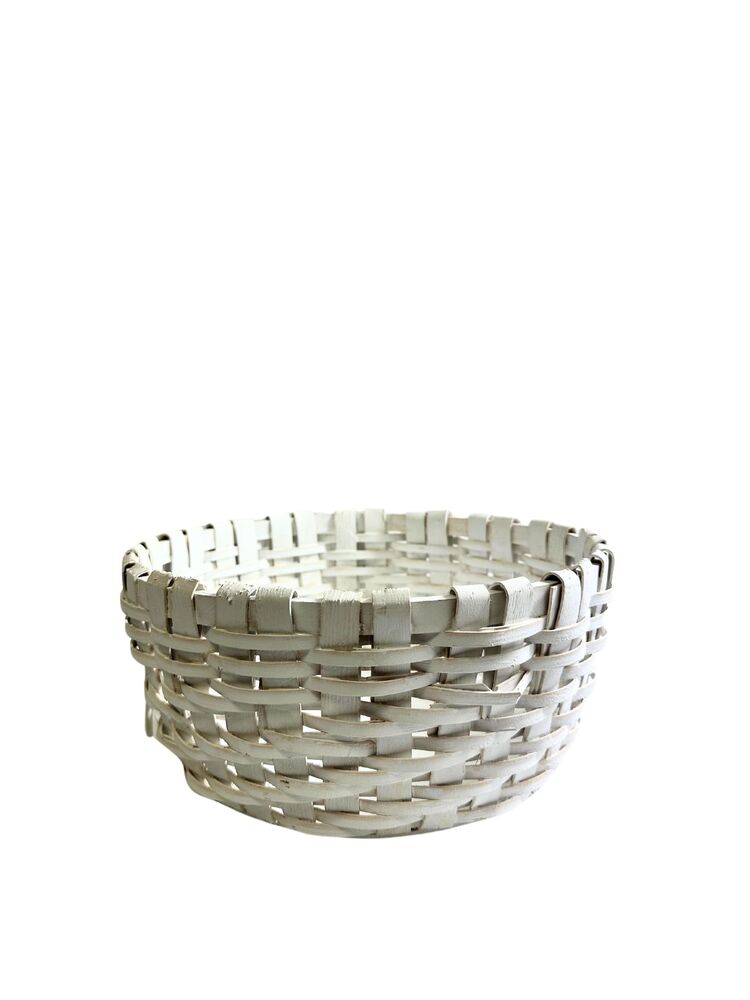 10 inch white round basket no handle