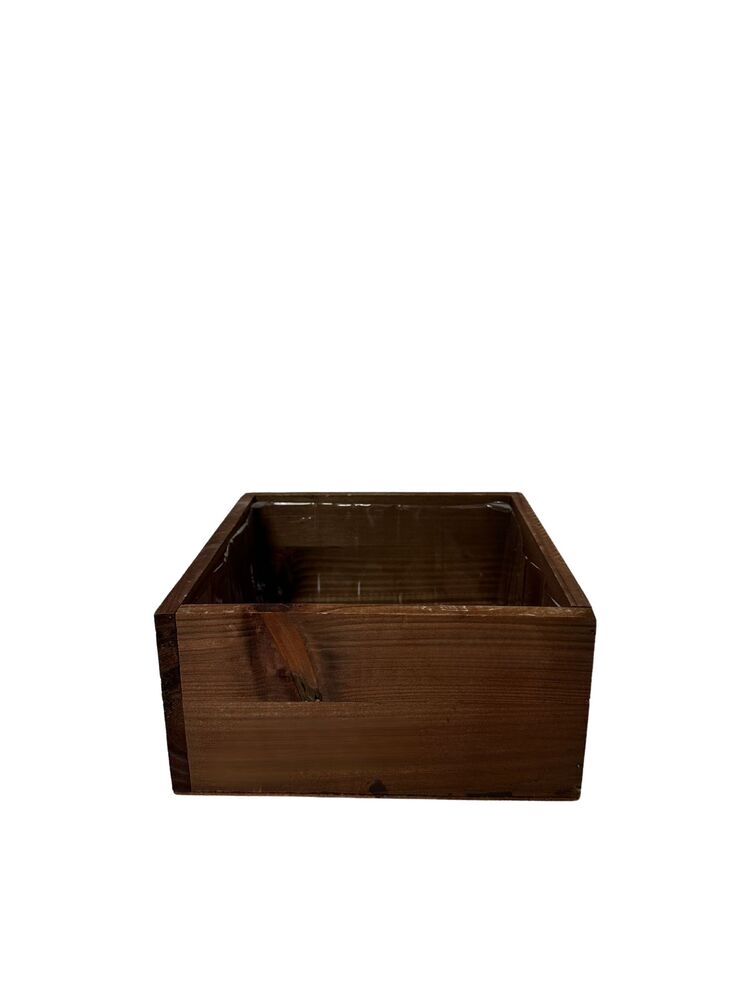 4 inch mahogany square wooden planter