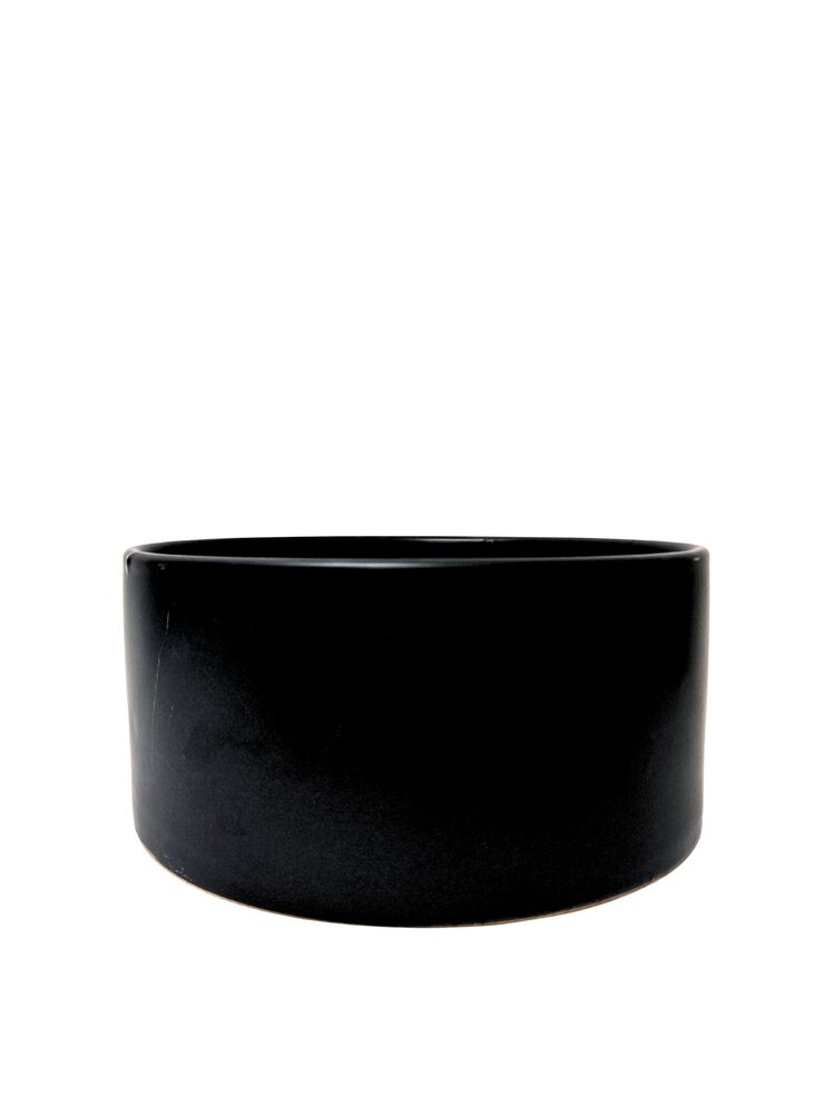 5 inch matte black cylinder ceramic vase