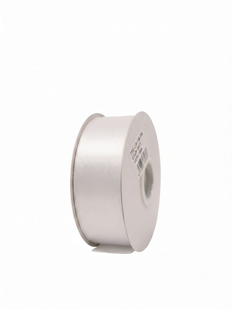 1.5 inch white single satin ribbon