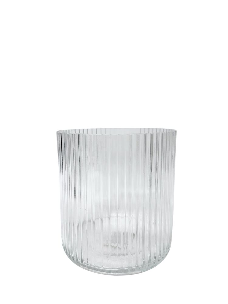 6 inch clear cylinder lined glass vase