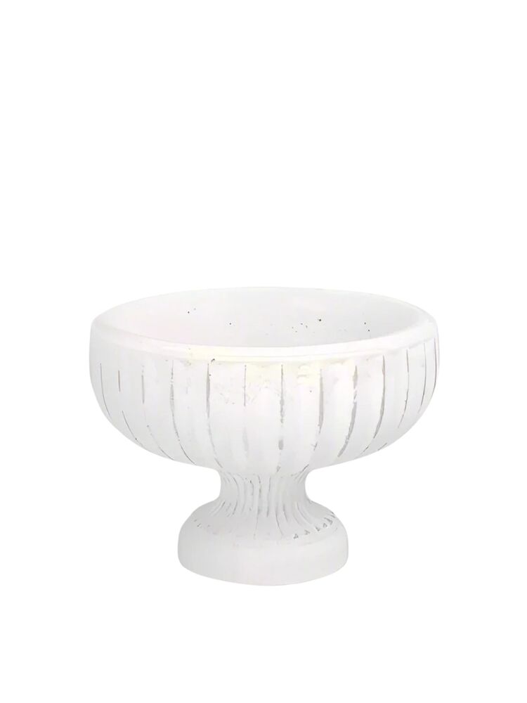 7.5 inch white roman vintage urn cement planter
