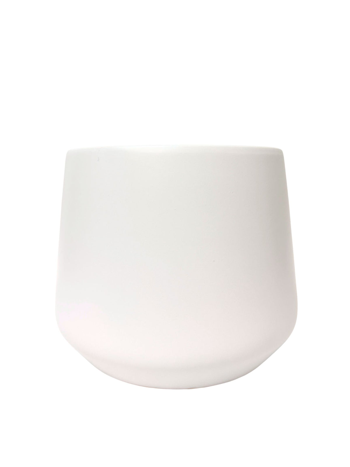 7 inch white round ceramic vase