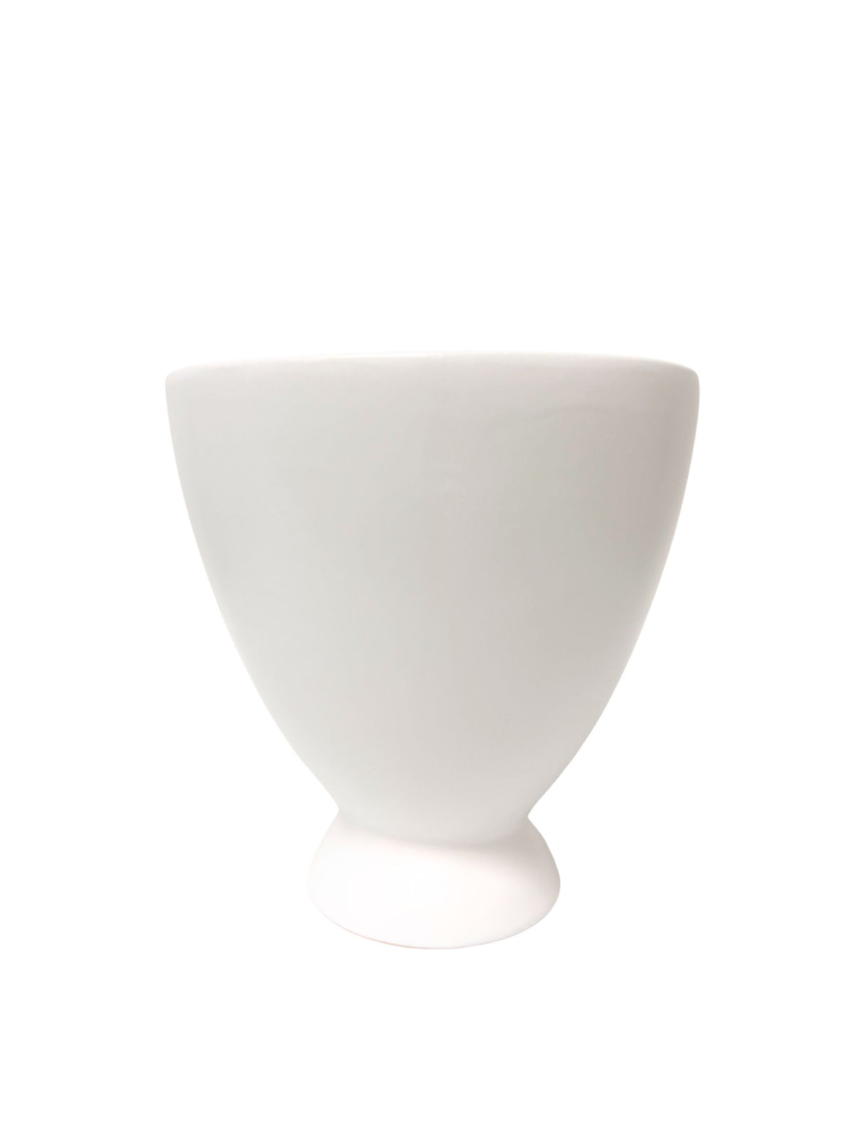 8 inch white round ceramic vase