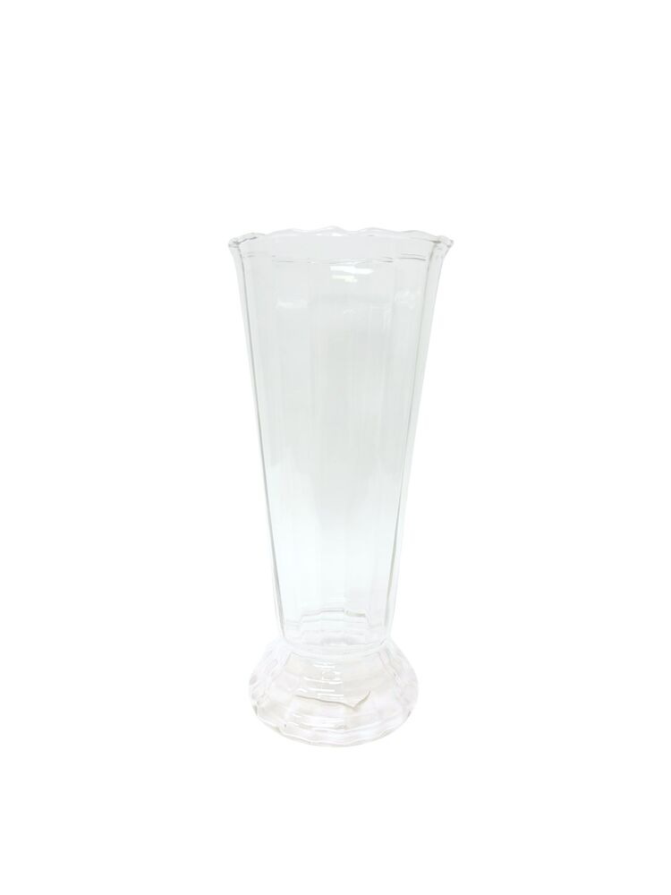 12 inch clear cone glass vase