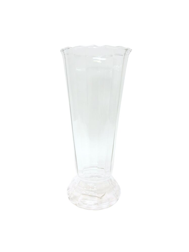 14 inch clear cone glass vase