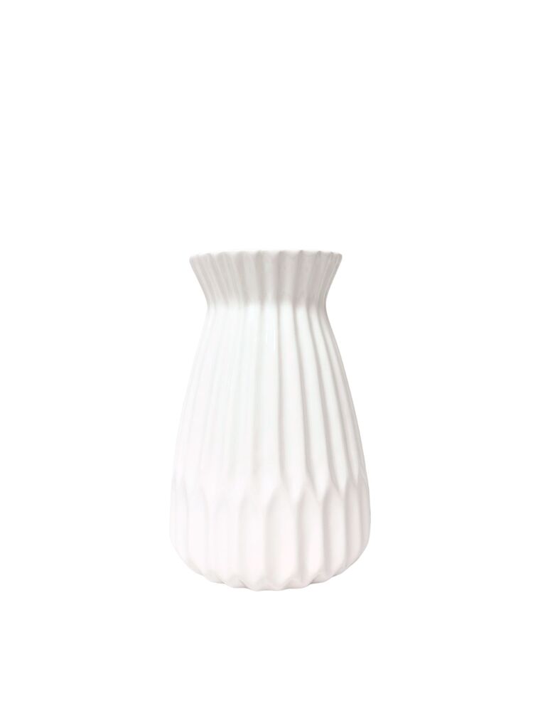 6.75 inch white bunch ceramic vase