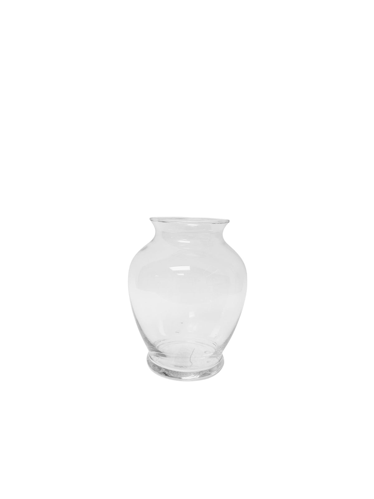 6 Inch Clear Belly Glass Vase 4.75"W x 6"H