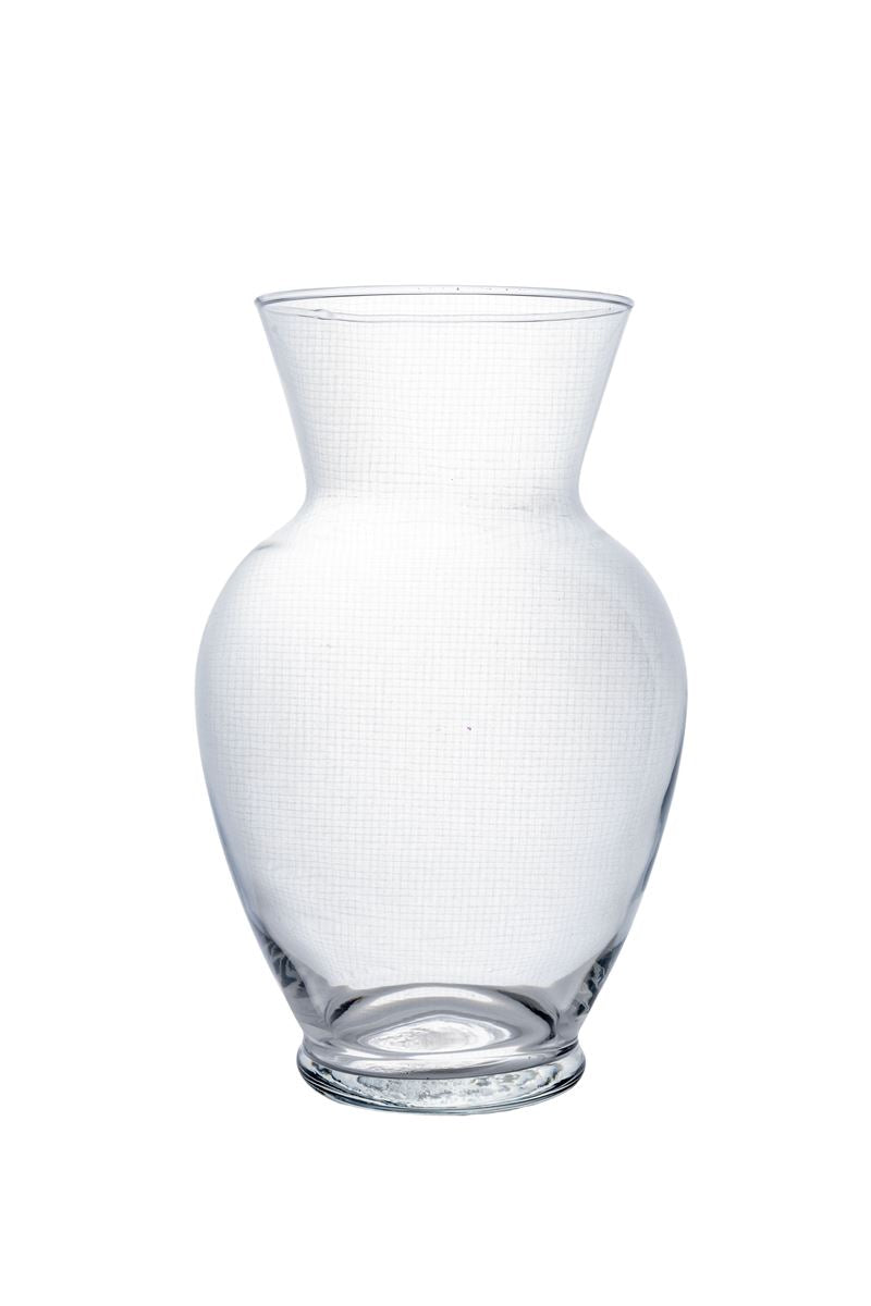 10.50 Inch Clear Belly Glass Vase 6.50"W x 10.50"H