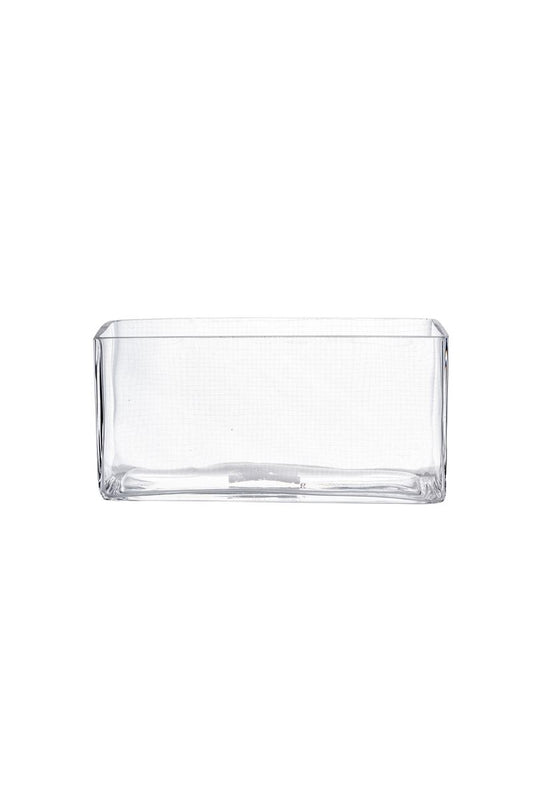 4 inch clear rectangle glass vase