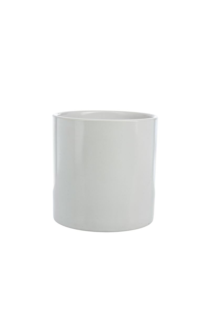 5 inch matte white cylinder ceramic vase