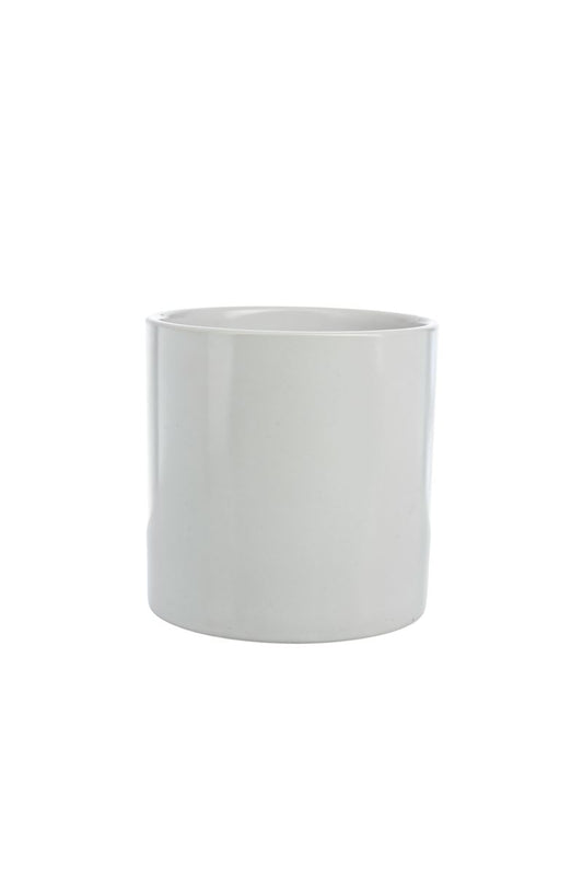 5 inch matte white cylinder ceramic vase