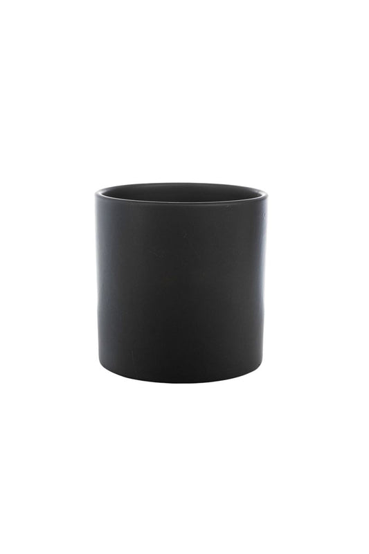 5 inch matte black cylinder ceramic vase