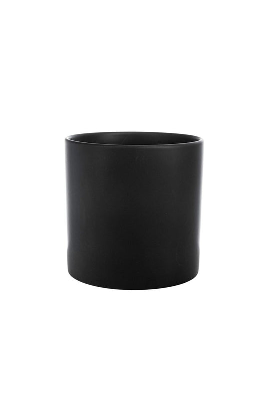 6 inch matte black cylinder ceramic vase