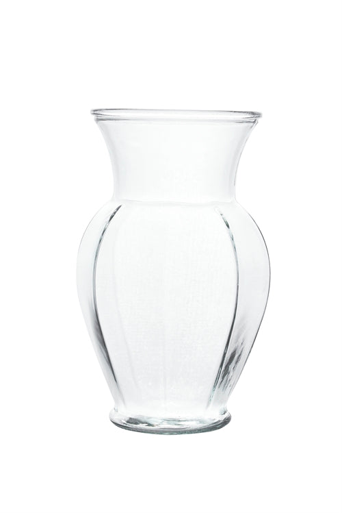 9 inch clear ginger glass vase