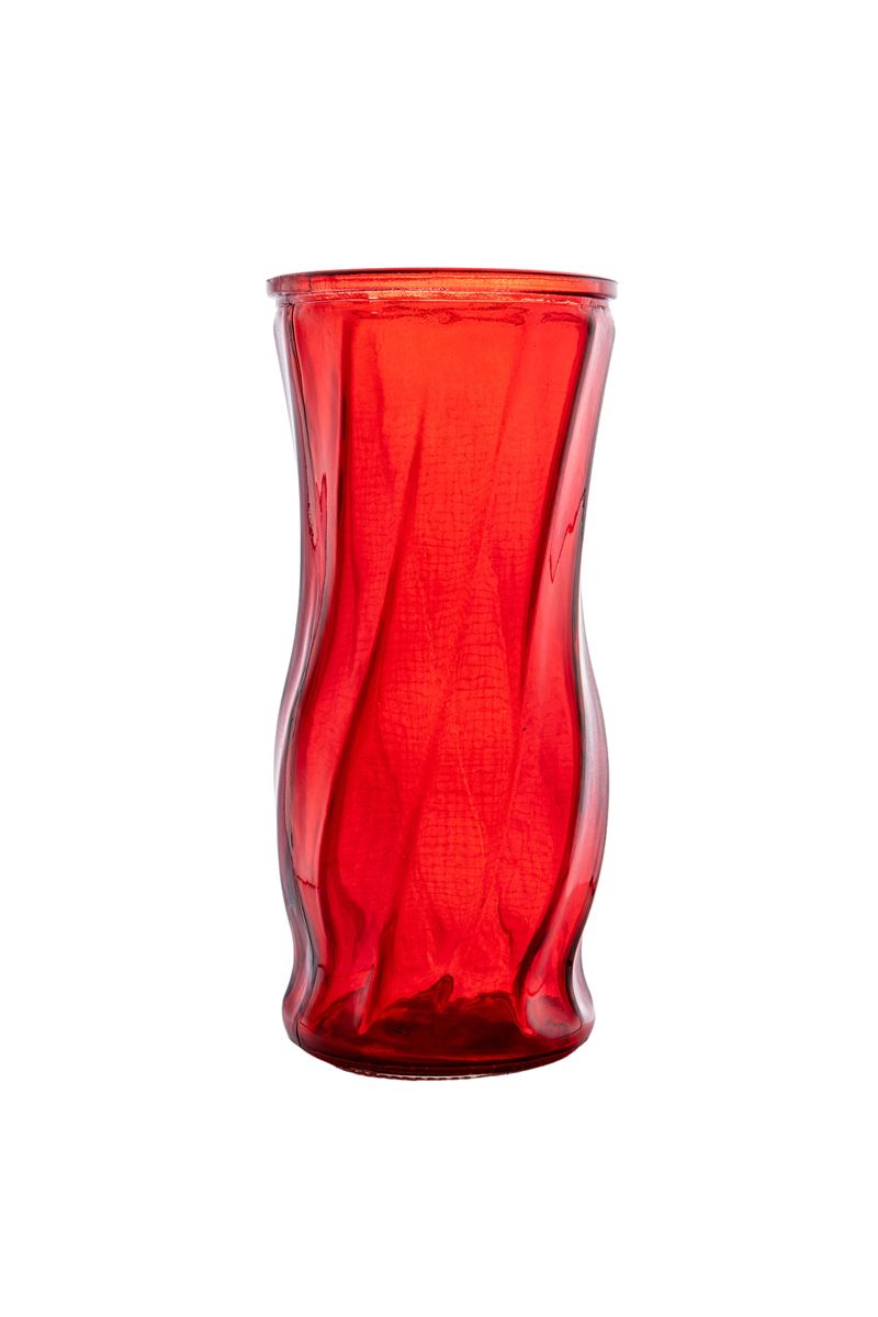8.5 Inch Red Illusion Glass Vase 4