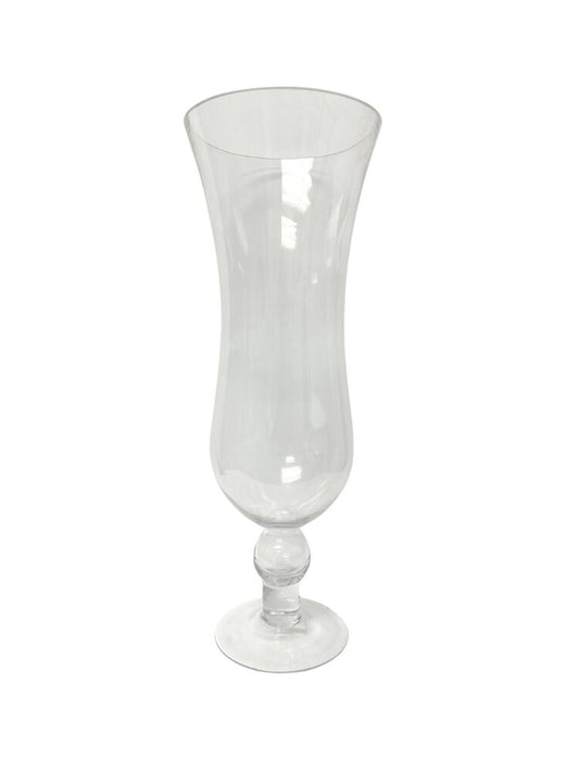 20 inch clear belly pedestal glass vase