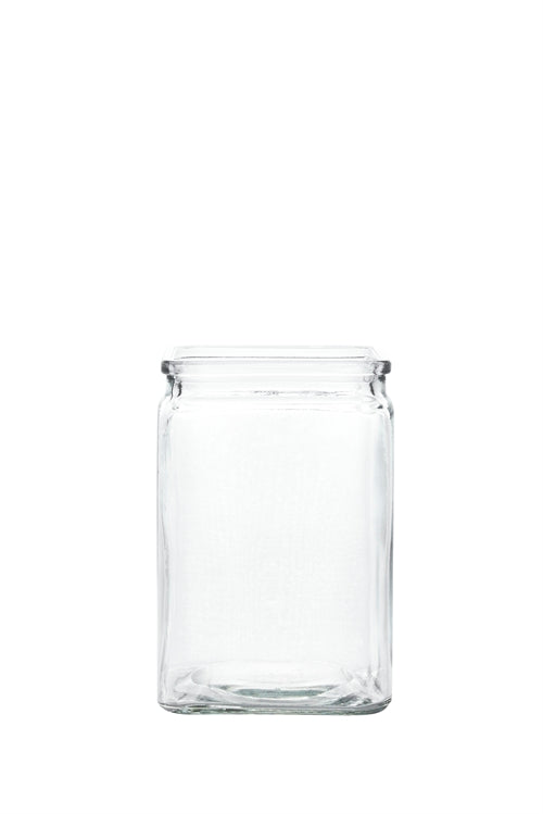 6 inch clear square glass vase