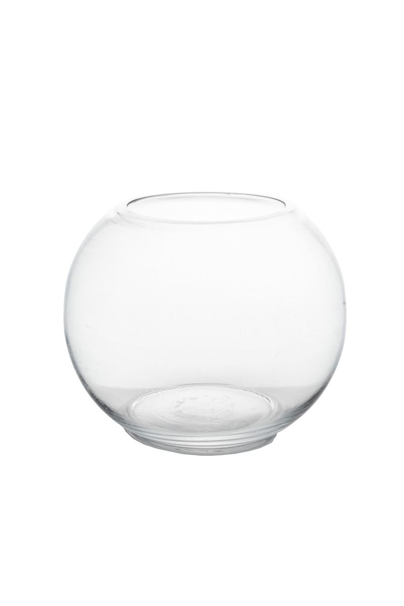 4.5 inch clear fishbowl glass vase
