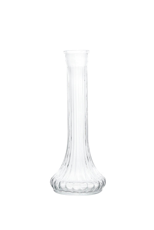 9 inch clear bud glass vase