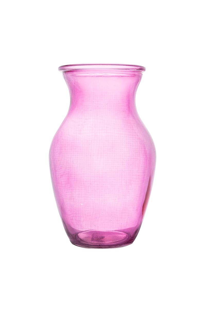 8 inch pink ginger glass vase