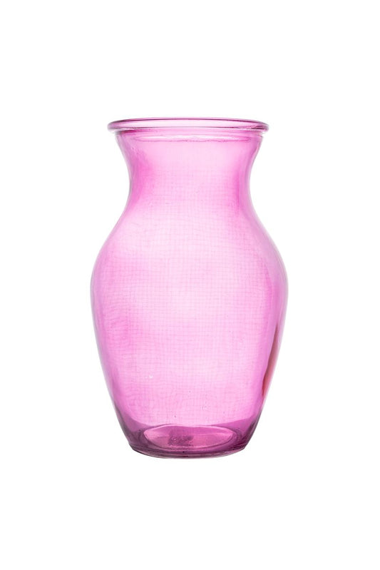 8 inch pink ginger glass vase