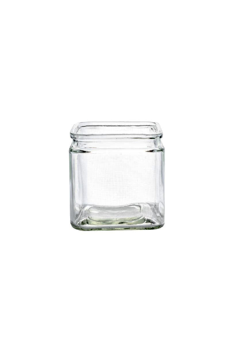 4.75 inch clear square glass vase