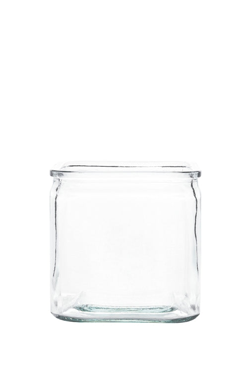 6 inch clear cube glass vase
