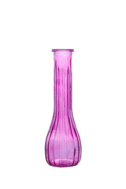 8.5 inch pink bud glass vase